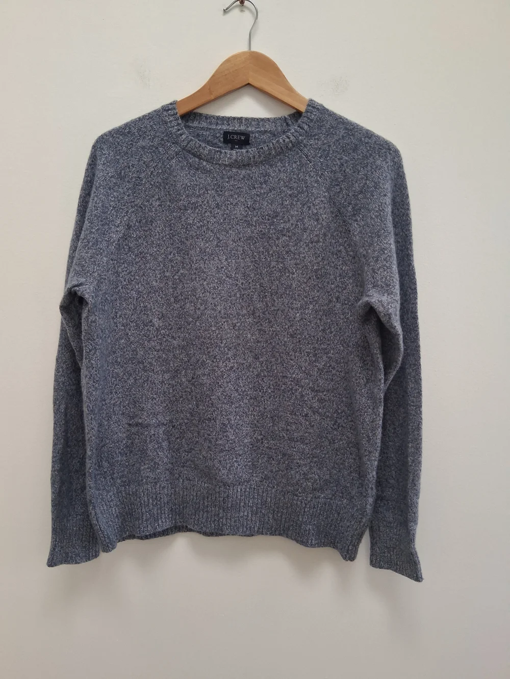 J. Crew Women's Heather Blue Marled Crewneck Sweater Medium Preppy Minimalist